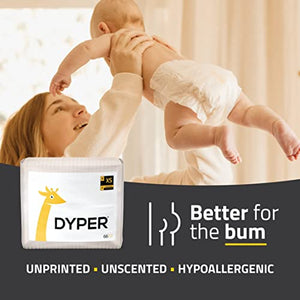 DYPER Bamboo Baby Diapers Size 1 | Natural Honest Ingredients | Cloth Alternative | Day & Overnight | Plant-Based + Eco-Friendly | Hypoallergenic for Sensitive Skin | Unscented - 66 Count