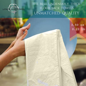 Linen and Towel Flour Sack Towels Ring Spun Cotton Large 28"x28" 12-Pack Kitchen Dish Towels Natural - Kitchen Towel, Hand Towels, Tea Towels, Dish Towels, and Dish Cloth
