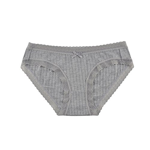 KNITLORD Women's Lace Trim Underwear Bamboo Viscose Soft Bikini