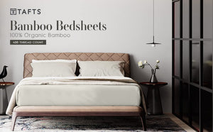TAFTS Bamboo Sheets Queen Size Bed Sheets 5 Piece Set, Pure 100% Organic Bamboo, 17” Deep Pockets – Luxuriously Soft, Silky Smooth, Cooling, Double Stitched, Lifetime Quality Guarantee (Ivory)