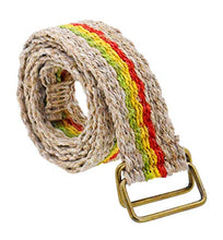 Load image into Gallery viewer, Mandala Crafts Bohemian Belt - Boho Belt for Women - Mens Rasta Belt Handmade Woven Hemp Boho Waist Belt Big Hippie Belt for Reggae Rasta Accessories
