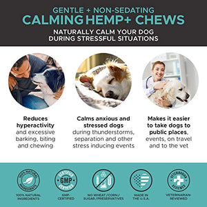 PetHonesty Advanced Calming Hemp Treats for Dogs - All-Natural Soothing Snacks with Hemp + Valerian Root, Stress & Dog Anxiety Relief - Aids with Thunder, Fireworks, Chewing & Barking