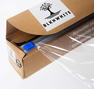 BlknWhite Certified Compostable Cling Wrap with Slide Cutter - 12" Wide by 197 feet. ASTM 6400 Certified Biodegradable Cling Wrap. Great Alternative to Beeswax Wraps or Plastic Wrap.