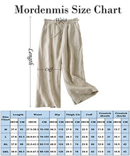 Load image into Gallery viewer, Mordenmiss Women&#39;s Linen Drawstring Pants Wide Leg Elastic Waist Cropped Pants Trousers (XXL, Coffee)
