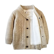 Load image into Gallery viewer, Baby Boys Girls Hoodie Sweaters Toddler Cardigan Warm Outerwear Winter Coat Beige
