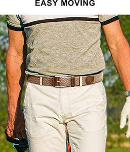 Stretch Belt Men,BULLIANT Mens Woven Braided Web Belt 1 3/8 for Golf Casual Pants Shirts Jeans