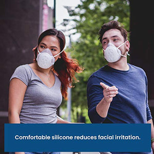 GILL Mask | Eco-Friendly Reusable Half Mask Respirator | Adjustable Strap Dust Mask | Uses Your Own Disposable Face Mask as a Filter (Adult Large, White)