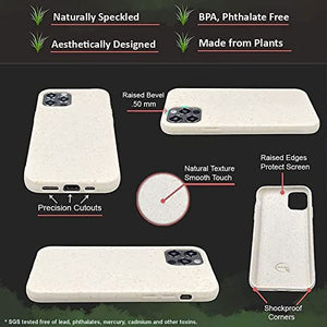 Gemi-Case - Case for iPhone 12/12 Pro - Plant Based Protector Cover - Eco Friendly (Ivory Speckled)