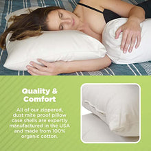 Load image into Gallery viewer, Bean Products Japanese Organic Kapok Pillow - 14&quot; x 20&quot; - Organic Cotton Zippered Shell - Made in USA
