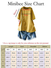 Load image into Gallery viewer, Minibee Women&#39;s Linen Blouse Tunic Short Sleeve Shirt Tops With Buttons Decoration Yellow M

