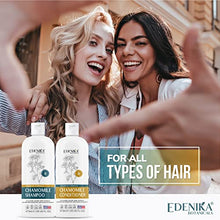 Load image into Gallery viewer, Edenika Botanicals Chamomile Shampoo and Conditioner Set, Calming Formula with Certified Organic and Natural Ingredients Intense Nourishment Makes Hair Feel Soft and Smooth 16oz Each
