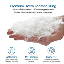 Load image into Gallery viewer, Dafinner Organic Cotton Feathers Down Comforter Queen, All Season Medium Warm Feathers Down Duvet Insert for Full/Queen Bed, 90x90, Ivory White
