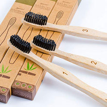 Load image into Gallery viewer, 12 Individual Pack Premium Bamboo Toothbrush-All Natural Organic Waveform Toothbrushes with Charcoal Infused BPA Free Medium Bristles, Teeth Whitening, Biodegradable Eco Friendly, Vegan, Kooler-Things
