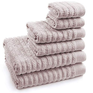 Softerry Pure Organic Cotton Bath Towel Set - 100% Soft Cotton - Extra Absorbent and Durable - 500 GSM Quick Dry - Luxury Hotel & Spa Quality - Fade Resistant - Eco Friendly (Pale Rose, Set of 6)