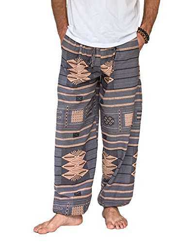Men Fashion Thailand Indian Pakistan Clothing Beach Bohemian Print Harem  Pants Medieval Retro Casual Loose Trousers Streetwear