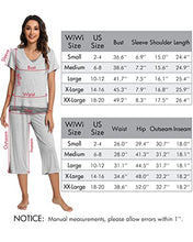 Load image into Gallery viewer, WiWi Bamboo Pajamas Set for Women V Neck Striped Sleepwear Soft Short Tops with Capri Pants Pjs Loungewear S-XXL, Navy, XX-Large
