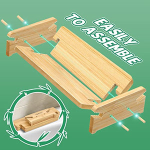 ARRITZ Bamboo Soap Dish Holder Bar Soap Holder for Shower Wooden Soap Tray Self Draining Soap Savers for Bathroom, Kitchen, Sinks and Countertop