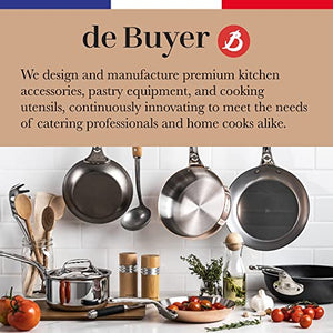 De Buyer MINERAL B Carbon Steel Fry Pan - 8” - Ideal for Searing, Sauteing & Reheating - Naturally Nonstick - Made in France