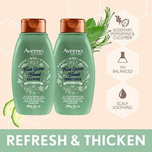 Load image into Gallery viewer, Aveeno, Fresh Greens Blend Sulfate-Free Shampoo with Rosemary, Peppermint &amp; Cucumber to Thicken &amp; Nourish, Clarifying &amp; Volumizing Shampoo for Thin or Fine Hair, Paraben-Free, 12oz
