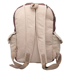Large Hemp Backpack - Eco Friendly Unisex Rustic Bag Durable by Freakmandu
