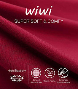 WiWi Bamboo Pajamas Set for Women Long Sleeve Sleepwear Soft Loungewear Pjs Jogger Pants with Pockets S-XXL, Wine Red, Medium