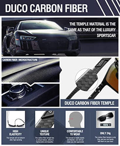 Duco Men's Luxury Carbon Fiber Temple Polarized Sunglasses for Men Sports UV400 DC8206