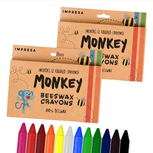 Load image into Gallery viewer, [2 Pack] Natural Beeswax Crayons for Toddlers and Kids - Kid Friendly Crayons Made With 100% Pure Beeswax - 12 Vibrant Colors in Each Set for Your Child&#39;s Coloring Delight - Crayon Sharpener Included
