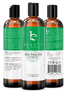 Beauty by Earth Aloe Vera Gel - Organic Aloe Vera Plant for After Sun Lotion, Pure Aloe Vera Gel for Sunburn Relief, Aloe Gel is Best for Face, Hair, Skin Soothing Gel for Burns, Rashes, Bites