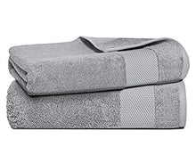 Load image into Gallery viewer, BIOWEAVES 100% Organic Cotton 700 GSM Plush Bath Towels 30&quot; x 58&quot; GOTS Certified - Light Grey, Pack of 2
