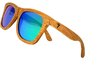 Pelican Sunwear Wood Sunglasses | Polarized | Vintage Wooden Frame | 100% UVA/UVB Protection | Bamboo Case | Men and Women