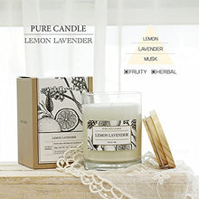 Load image into Gallery viewer, Aronica Pure Candle, Lemon Lavender Scent, 7.05oz / 200g, Cute High End Bathroom Candle with Bamboo Lid, Small Non Toxic Candle for Aromatherapy, Thank You Gift with Essential Oil
