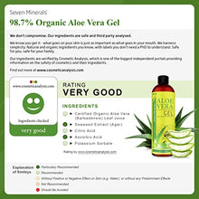 Load image into Gallery viewer, Seven Minerals Organic Aloe Vera Gel from freshly cut 100% Pure Aloe - Big 12oz - HighestQuality, Texas grown, Vegan, Unscented - For Face, Skin, Hair, Sunburn relief

