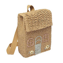 Load image into Gallery viewer, CEMDER Kids Handbag Backpack Girls Straw Woven Funny Bag Student School Cute Little House Mini Backpack
