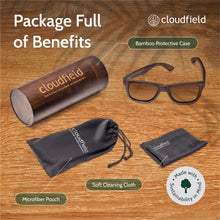 Load image into Gallery viewer, Cloudfield Wood Frame Sunglasses for Men and Women - Handcrafted using Bamboo with 9-Layer Polarized Lenses and Double Layer of UV Blocking Coating - Perfect for any Outdoor Activities - Brown
