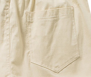 SIR7 Men's Linen Casual Lightweight Drawstrintg Elastic Waist Summer Beach Pants Beige, Large