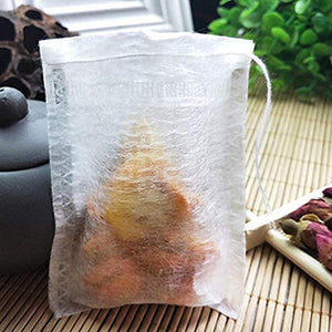 Ganganmax 300Pcs Disposable Tea Filter Bags Drawstring Empty Bag for Loose Leaf Tea Coffee Scented Tea Soup Safe, Natural Material 3.54 x 2.75 inch
