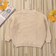 Load image into Gallery viewer, Baby Girl Boy Knit Sweater Blouse Pullover Sweatshirt Warm Crewneck Long Sleeve Tops for Infant Toddler (A-Cream, 3-4T)
