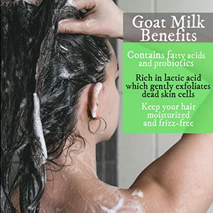 Legend's Creek Farm, Herbal Goat Milk Shampoo, Gently Cleansing & Soothing, Aloe Leaf, Organic Jojoba, & Vitamin E, For Dry & Damaged Hair, Handmade in USA, 16 fl. Oz (Oatmeal, Milk, & Honey H.S.)