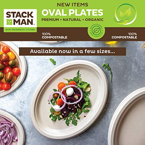 GreenElevate Paper Plates 9 inch, Compostable Plates 125 PACK 100