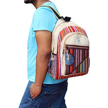 Load image into Gallery viewer, Maha Bodhi All Natural Handmade Multi Pocket Hemp Laptop Backpack - Multi Color Stripe
