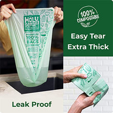 Load image into Gallery viewer, Holy Scrap! Compostable Trash Bags Small - Pack of 100 - Kitchen Compost Bags 2.6 Gallon Trash Bags - Compost Biodegradable Bags 1-3 Gallon Countertop Garbage Bin - Bathroom Bio Mini Trash Can Liners
