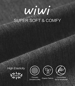 WiWi Bamboo Pajamas Set for Women Long Sleeve Sleepwear Soft Loungewear Pjs Jogger Pants with Pockets S-XXL, Charcoal Heather, Medium