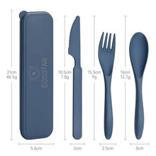Load image into Gallery viewer, ECOSTAR Reusable Utensils set with Case, Portable Wheat Straw Cutlery Set, BPA-Free and Eco-friendly Knife Spoon Fork, Travel Utensils for Office, Dorm, and On-the-go (Coral, 4)
