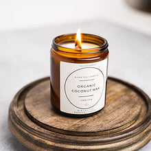 Load image into Gallery viewer, Coconut Wax Scented Candle - Wood Wick - Long Lasting - Smoke Free - Organic - The Clever Mammoth - (Vanilla Large)
