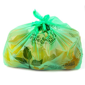 [100 Pack] Biodegradable Reusable Plastic T-Shirt Bag Eco Friendly Compostable Grocery Shopping Thank You Recyclable Trash Basket Bags