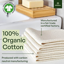 Load image into Gallery viewer, mioeco 10 Pack Kitchen Paper Towels Washable - Super Absorbent Natural Paper Towels - Natural Cotton - Reusable, Absorbent, Paperless Kitchen Dish Cloths - 100% Organic Cotton Dish Towels
