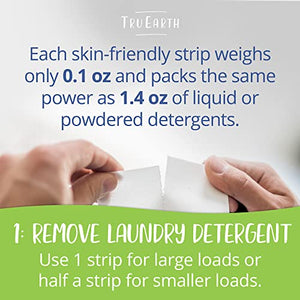 Tru Earth Hypoallergenic, Eco-friendly & Biodegradable Plastic-Free Laundry Detergent Sheets/Eco-Strips for Sensitive Skin, 32 Count (Up to 64 Loads), Fragrance-Free