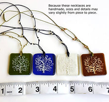 Load image into Gallery viewer, Moneta Jewelry, Recycled Glass Tree of Life Pendant Necklace, Handmade, Fair Trade, Unique Gift (Green)
