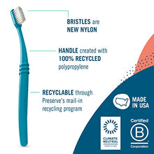 Load image into Gallery viewer, Preserve Eco Friendly Adult Toothbrushes, Made in The USA from Recycled Plastic, Lightweight Pouch, Medium Bristles, Colors Vary, 6 Count
