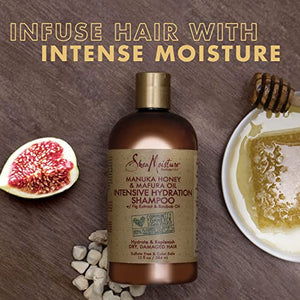 SheaMoisture Intensive Hydration Shampoo for Dry, Damaged Hair Manuka Honey and Mafura Oil Sulfate-Free 13 oz